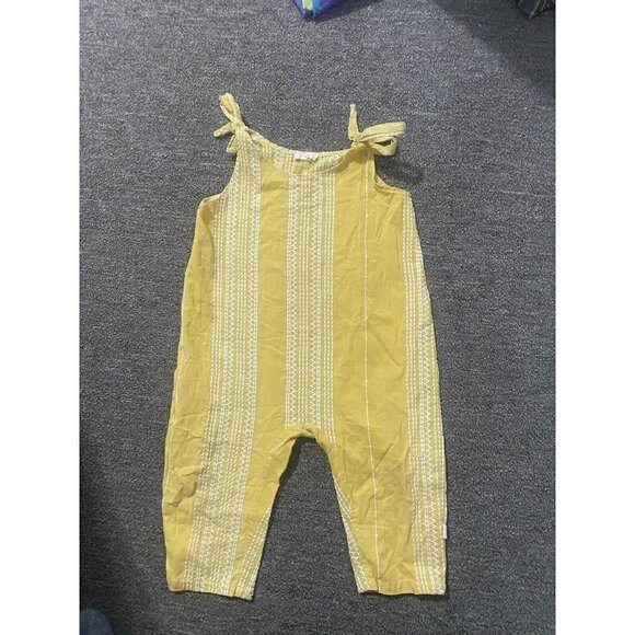 Sissone 100% Cotton Jumpsuit Embroidered Yellow 12 Months Girls One Piece Romper - Picture 3 of 7